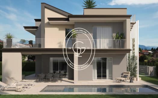Nuova elegante villa singola con piscina a moniga del garda